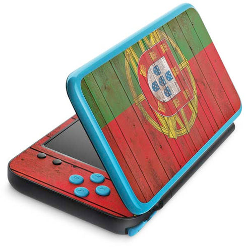 Portuguese Flag Dark Wood Nintendo 2DS XL (2017) Skin